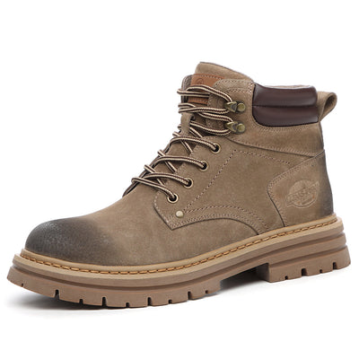VAAGOON Braune Leder Arbeitsstiefel für Herren