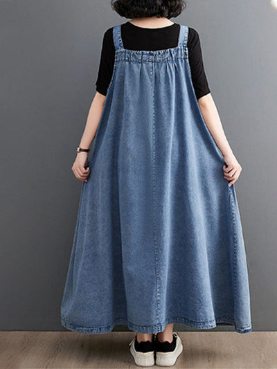VAAGOON Elise Loose-Fit Denim Overalls