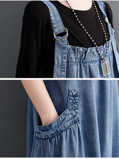 VAAGOON Elise Loose-Fit Denim Overalls