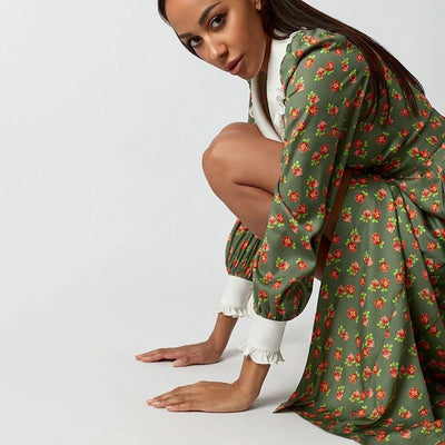 VAAGOON Suelin Vintage-Inspiriertes Maxikleid