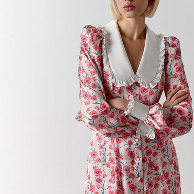 VAAGOON Suelin Vintage-Inspiriertes Maxikleid