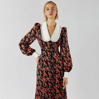 VAAGOON Suelin Vintage-Inspiriertes Maxikleid