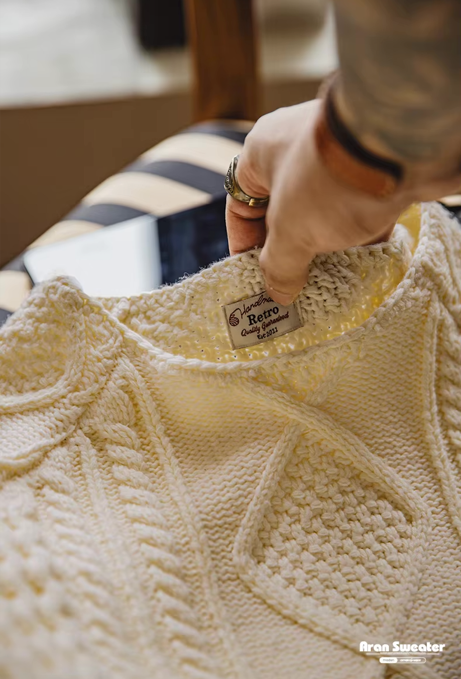 VAAGOON Vintage Aran Knit Sweater