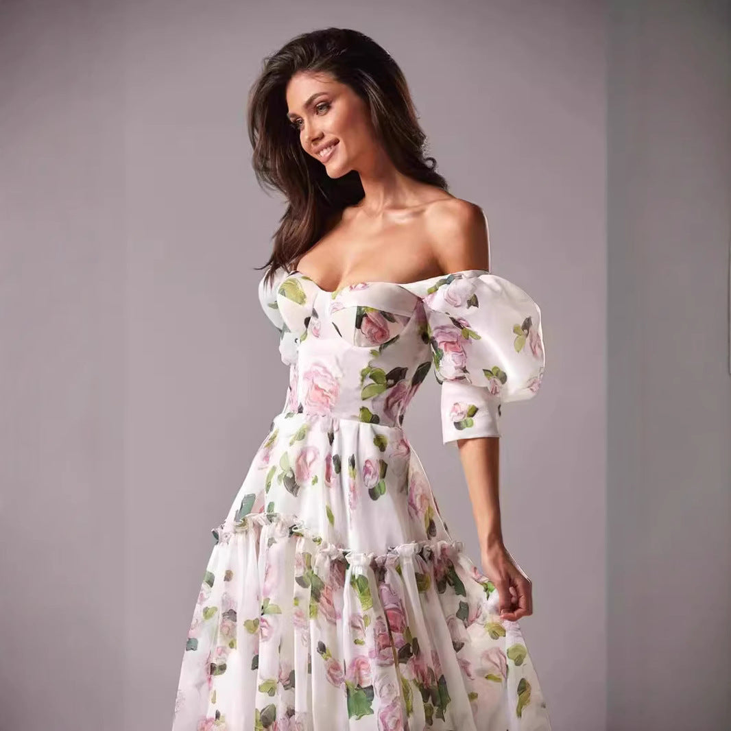 Vaagoon Diana Prinzessin Langärmliges Sommerkleid