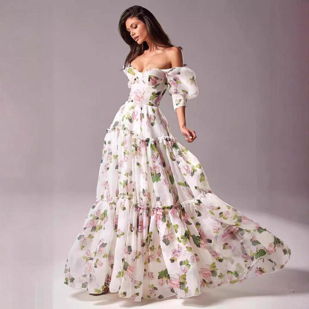 Vaagoon Diana Prinzessin Langärmliges Sommerkleid