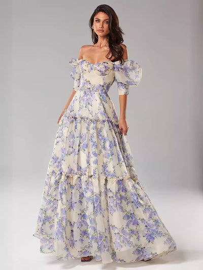 Vaagoon Diana Prinzessin Langärmliges Sommerkleid