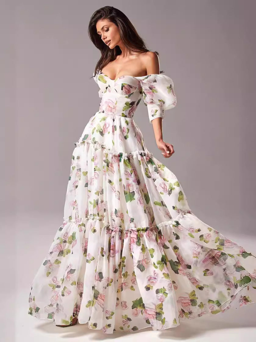 Vaagoon Diana Prinzessin Langärmliges Sommerkleid