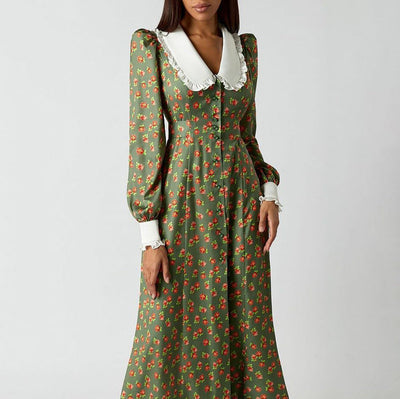 VAAGOON Suelin Vintage-Inspiriertes Maxikleid