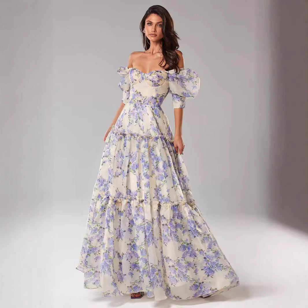 Vaagoon Diana Prinzessin Langärmliges Sommerkleid