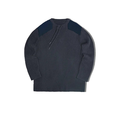 VAAGOON NAVY CABLE KNIT SWEATER