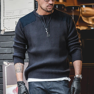 VAAGOON NAVY CABLE KNIT SWEATER