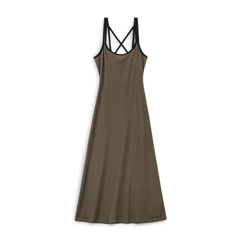 VAAGOON Lässiges Slim Fit Kleid mit Kreuzträgern und ärmellosem Design