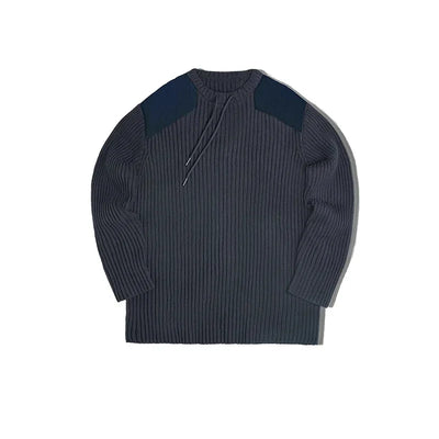 VAAGOON NAVY CABLE KNIT SWEATER