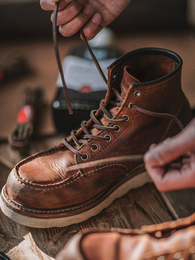 VAAGOON Leather Moc Toe Work Boots