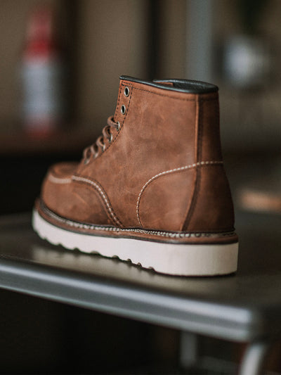 VAAGOON Leather Moc Toe Work Boots