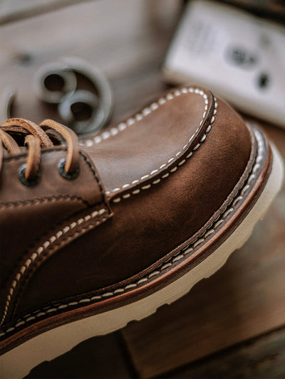 VAAGOON Leather Moc Toe Work Boots
